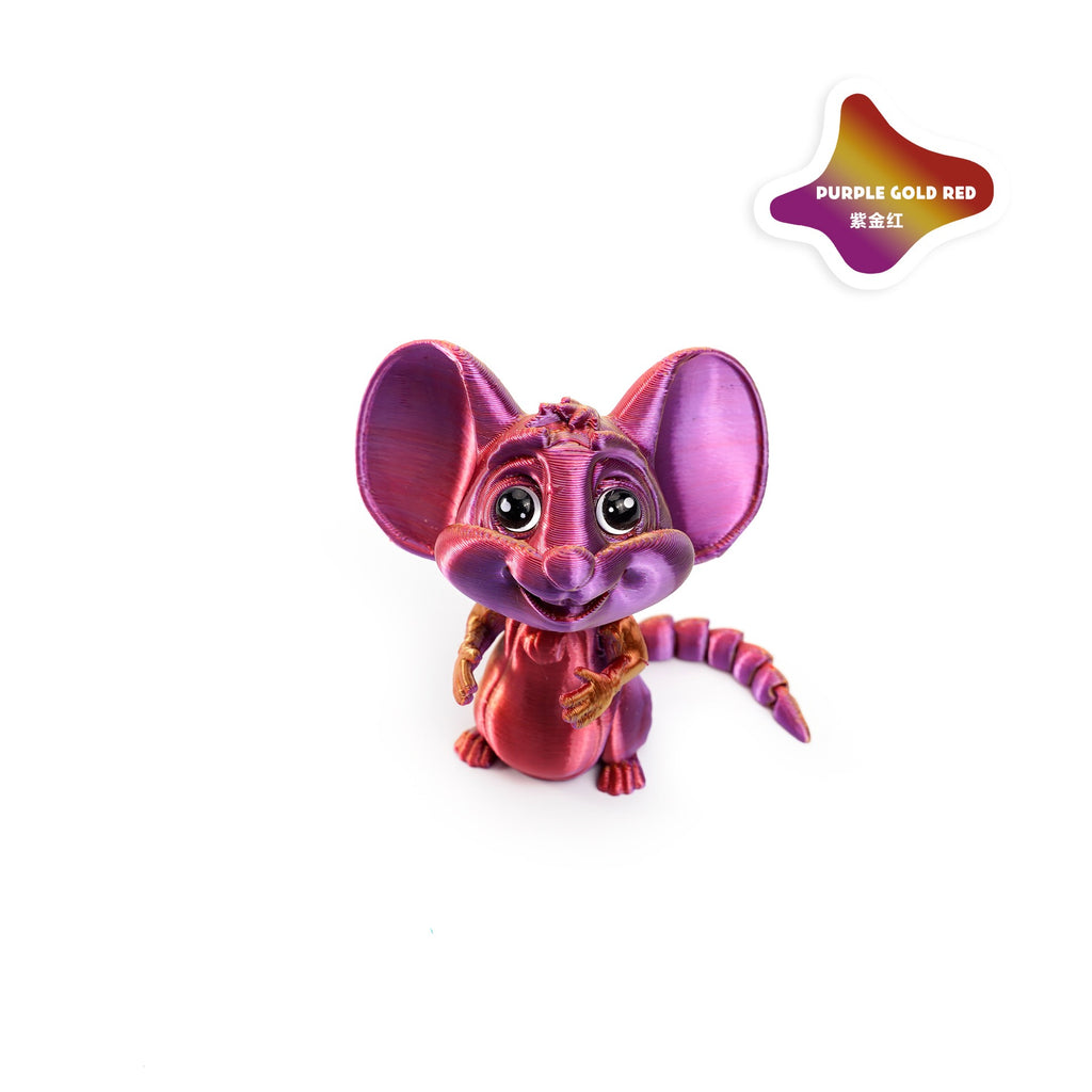 3D printed cross-border best-selling big-eared mouse cute pet figurine toy, lovely and movable with one-piece joint, creative design.