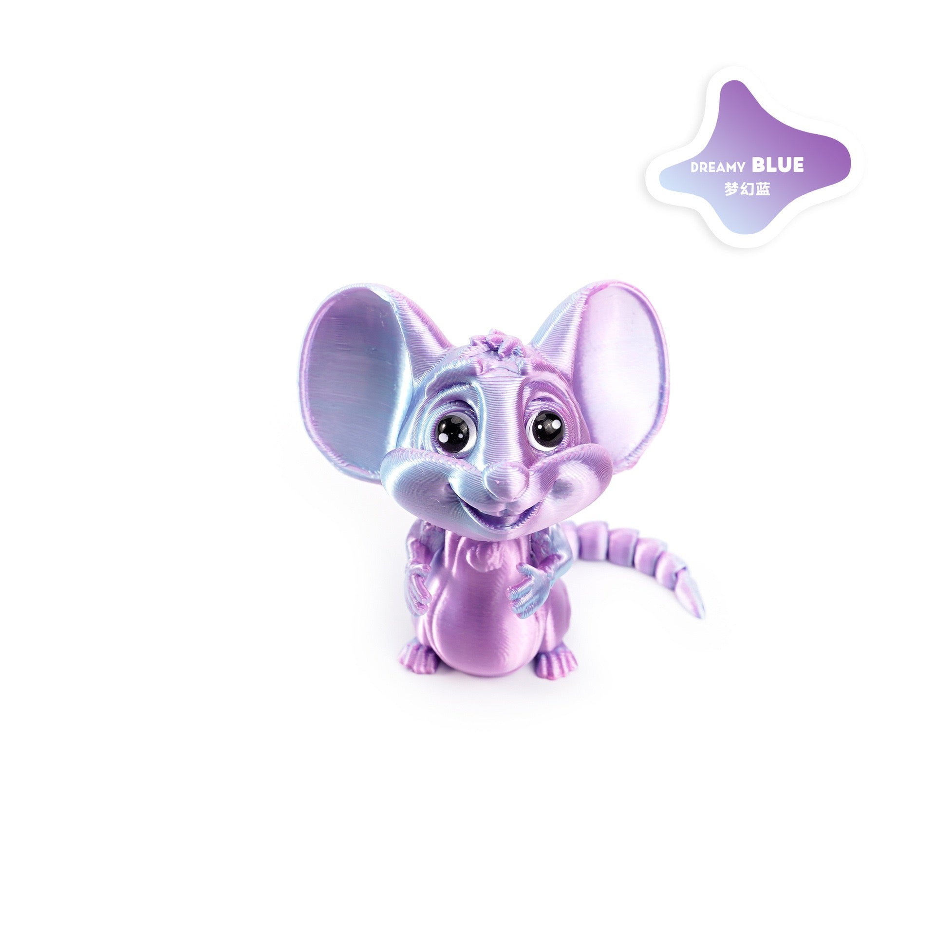 3D printed cross-border best-selling big-eared mouse cute pet figurine toy, lovely and movable with one-piece joint, creative design.