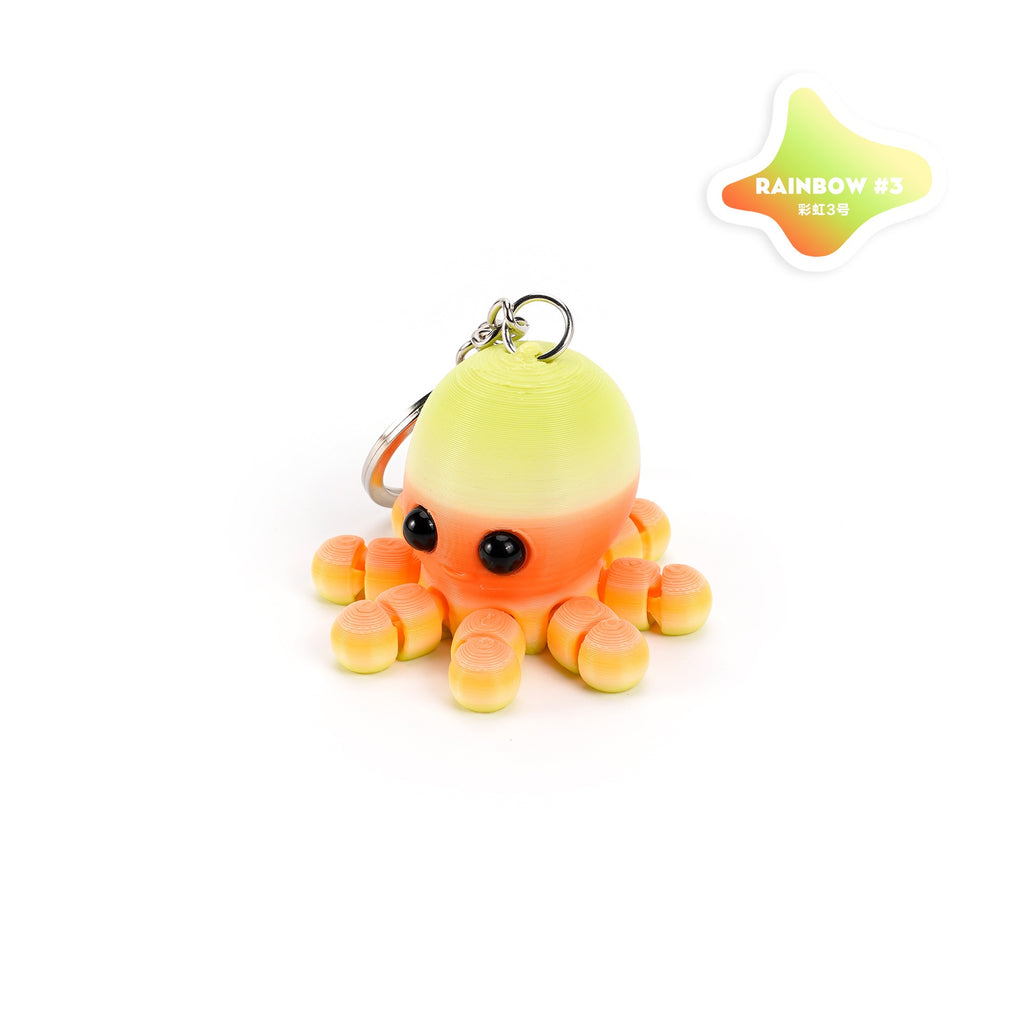 3D printed octopus keychain, ocean cartoon series, animal family, movable joints