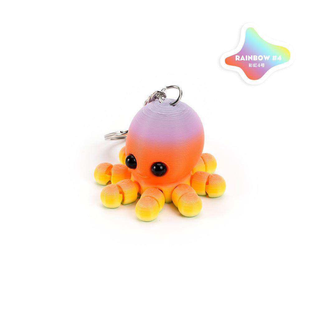 3D printed octopus keychain, ocean cartoon series, animal family, movable joints