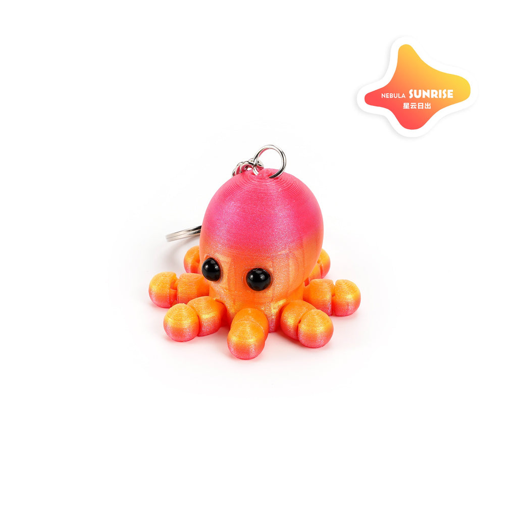 3D printed octopus keychain, ocean cartoon series, animal family, movable joints