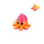 3D printed octopus keychain, ocean cartoon series, animal family, movable joints