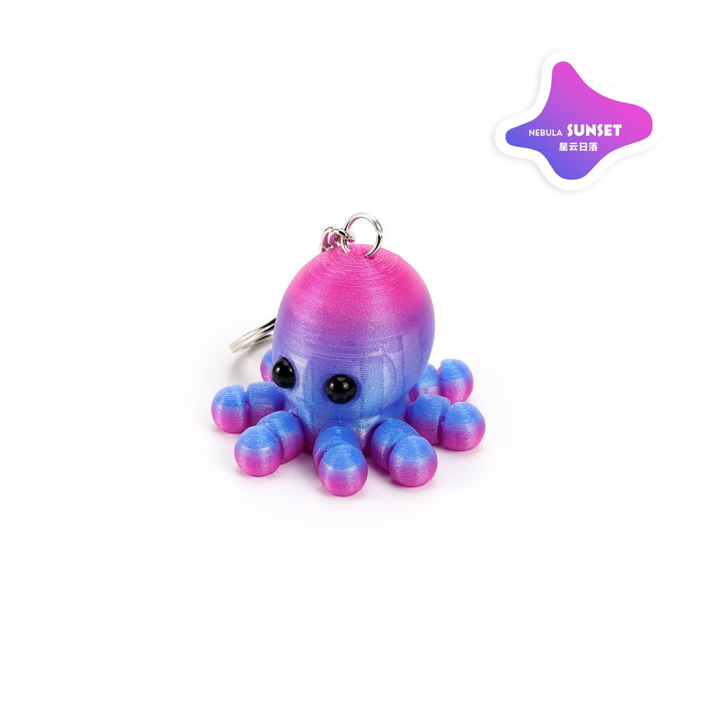 3D printed octopus keychain, ocean cartoon series, animal family, movable joints