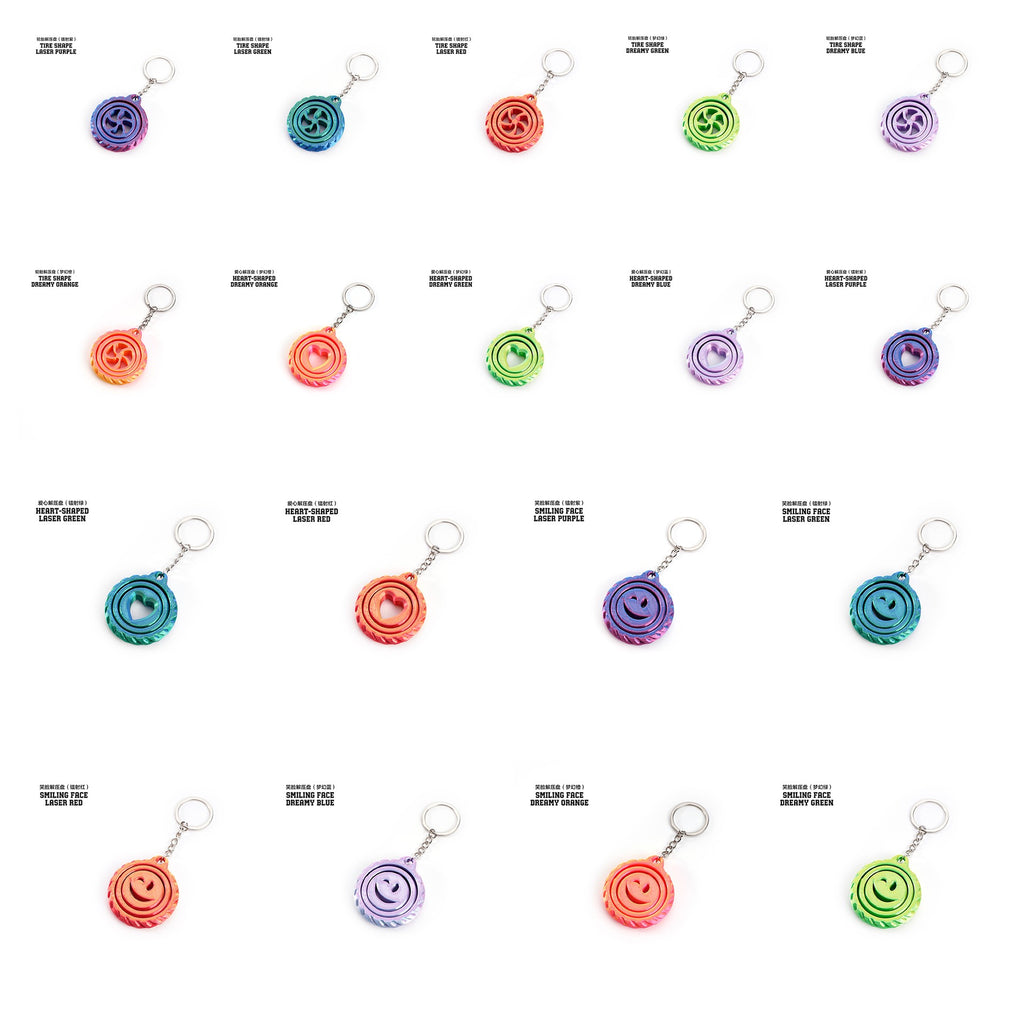 3D printed toy stress relief disc rotating keychain toy for children, educational and flexible toy gift