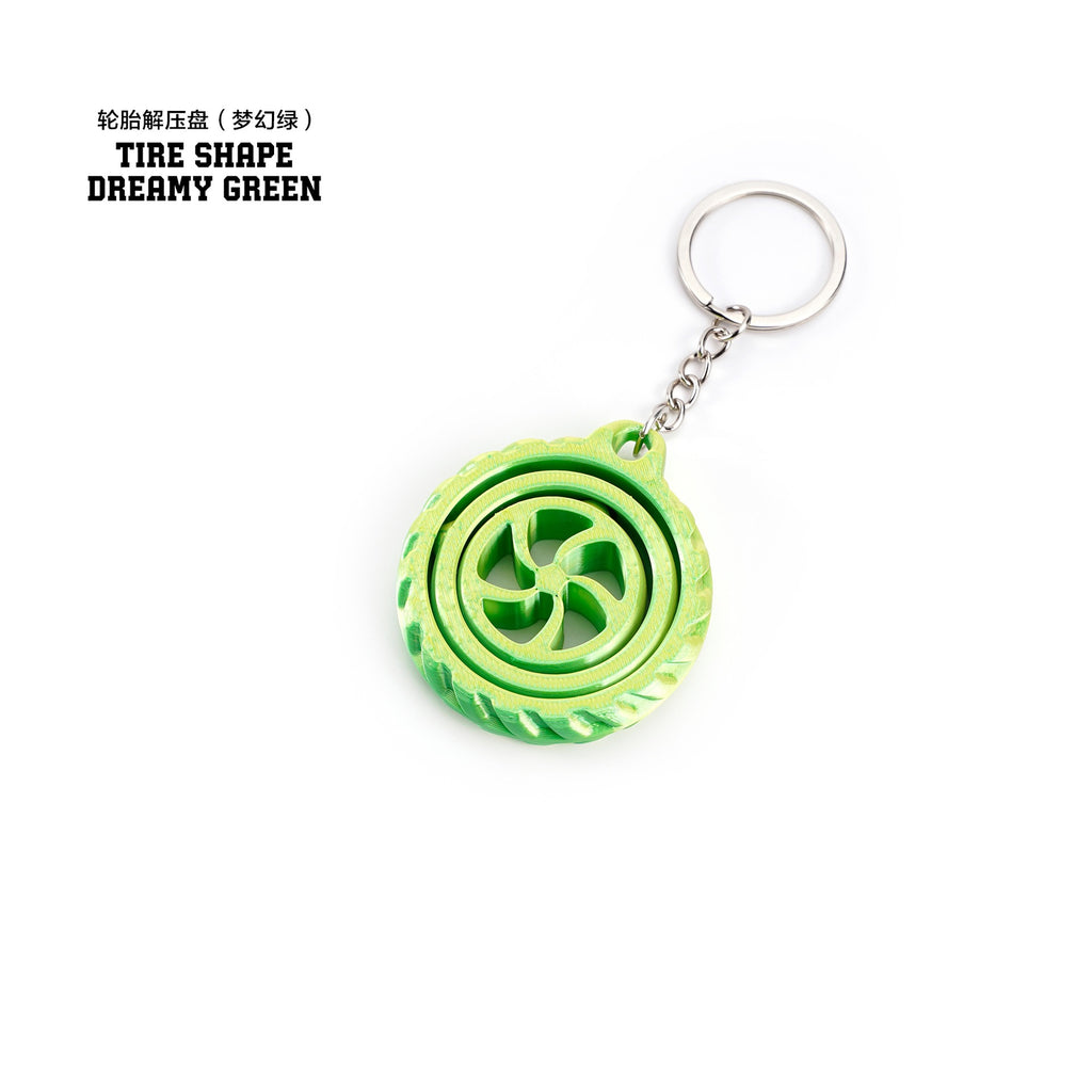 3D printed toy stress relief disc rotating keychain toy for children, educational and flexible toy gift