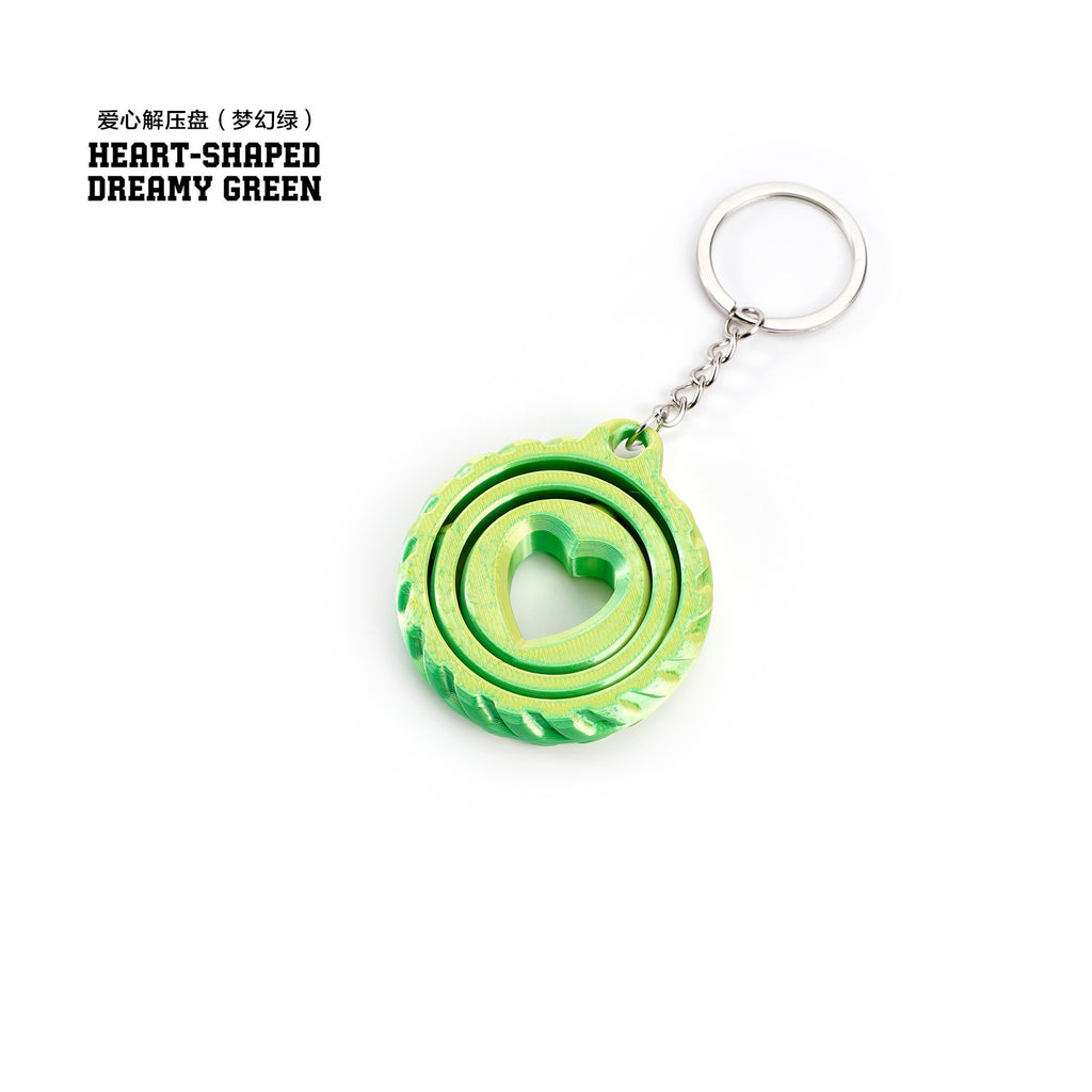 3D printed toy stress relief disc rotating keychain toy for children, educational and flexible toy gift