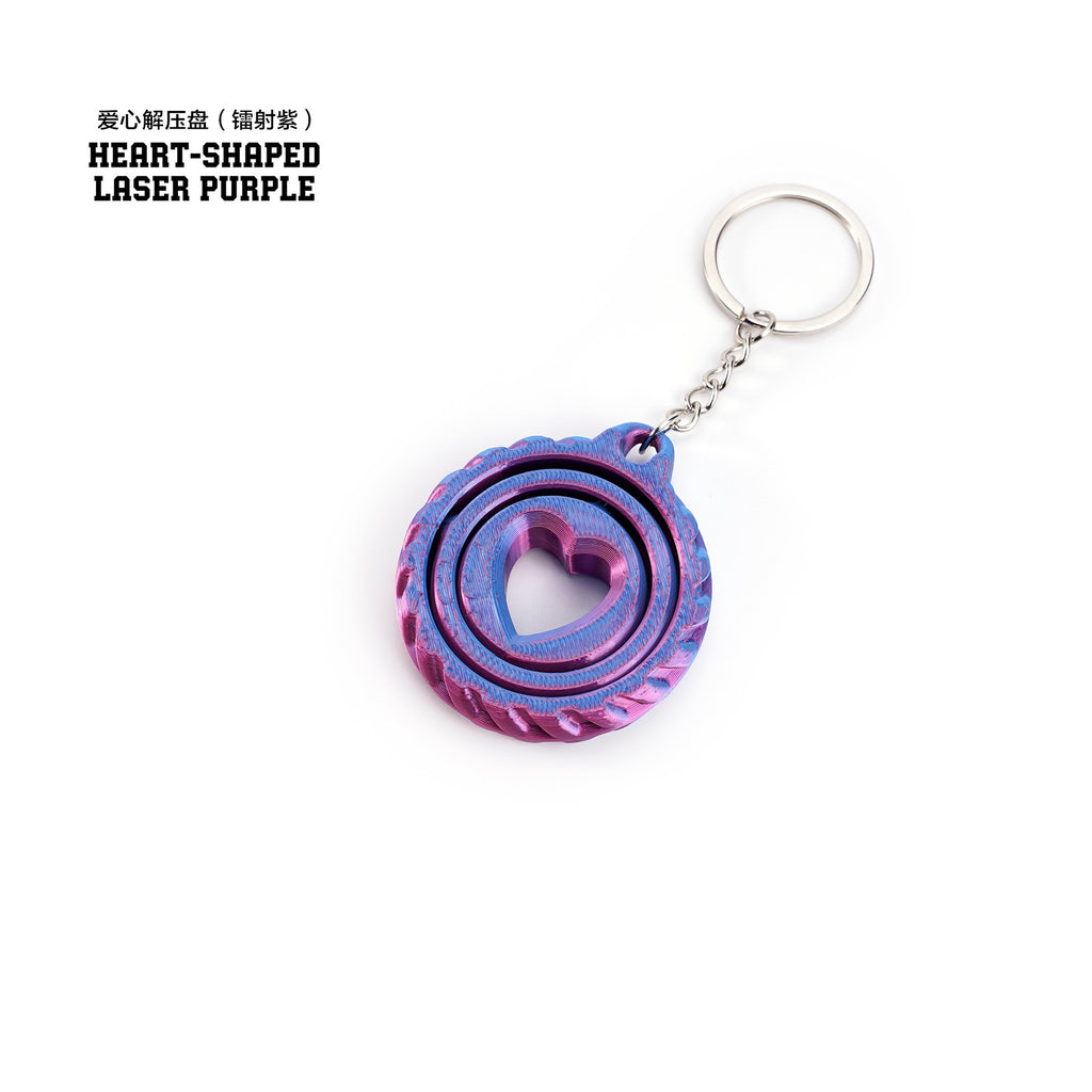 3D printed toy stress relief disc rotating keychain toy for children, educational and flexible toy gift